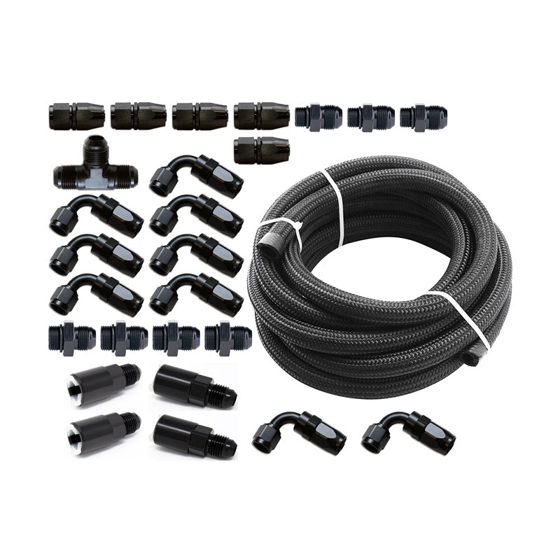 Torque Solution Braided Fuel Line Kit for -6 Aeromotive FPR & Flex Fuel Kit – 02-14 Subaru WRX