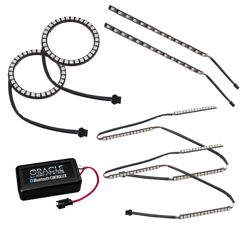 Oracle 15-17 Ford Mustang V6/GT/Shelby Dynamic DRL  w/ Halo Kit – ColorSHIFT – Dynamic