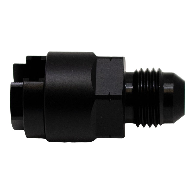DeatschWerks 6AN Male Flare to 1/4in Female EFI Quick Connect Adapter – Anodized Matte Black