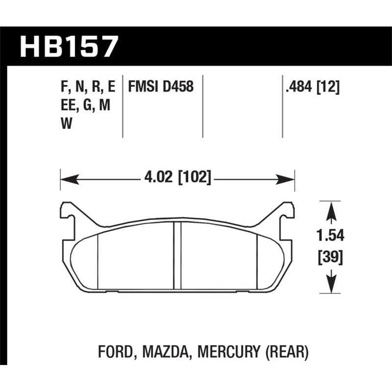 Hawk 89-93 Miata HP+ Street Rear Brake Pads (D458)
