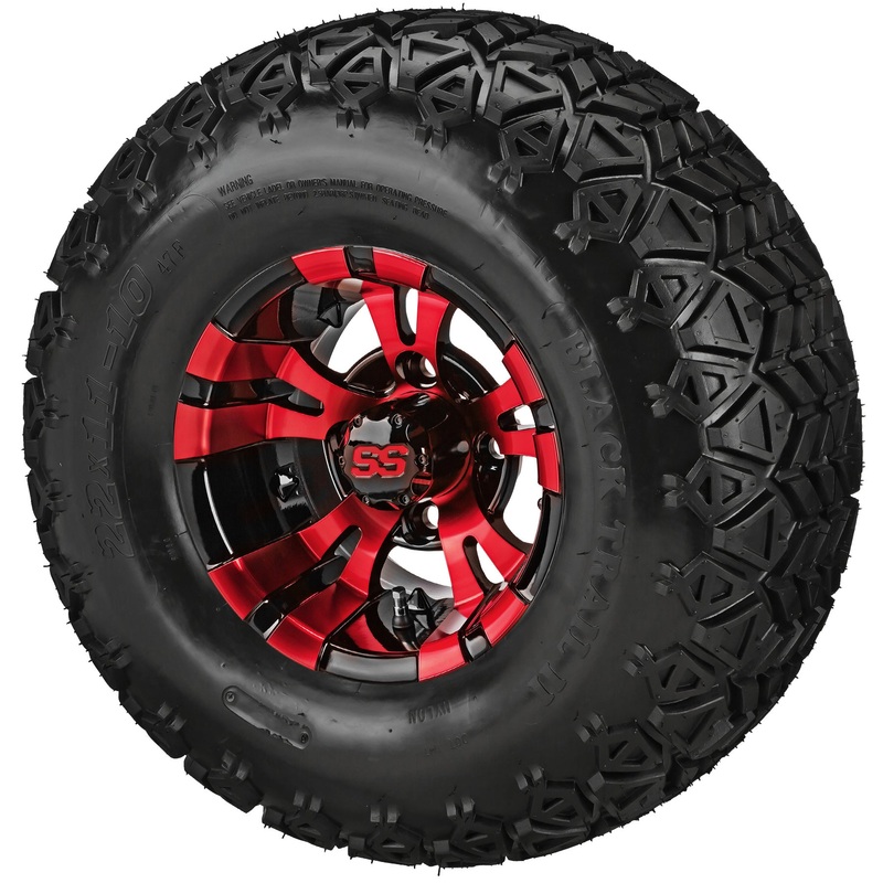 LSI 10″ Warlock Black & Red Wheel and Lifted Tire Combo