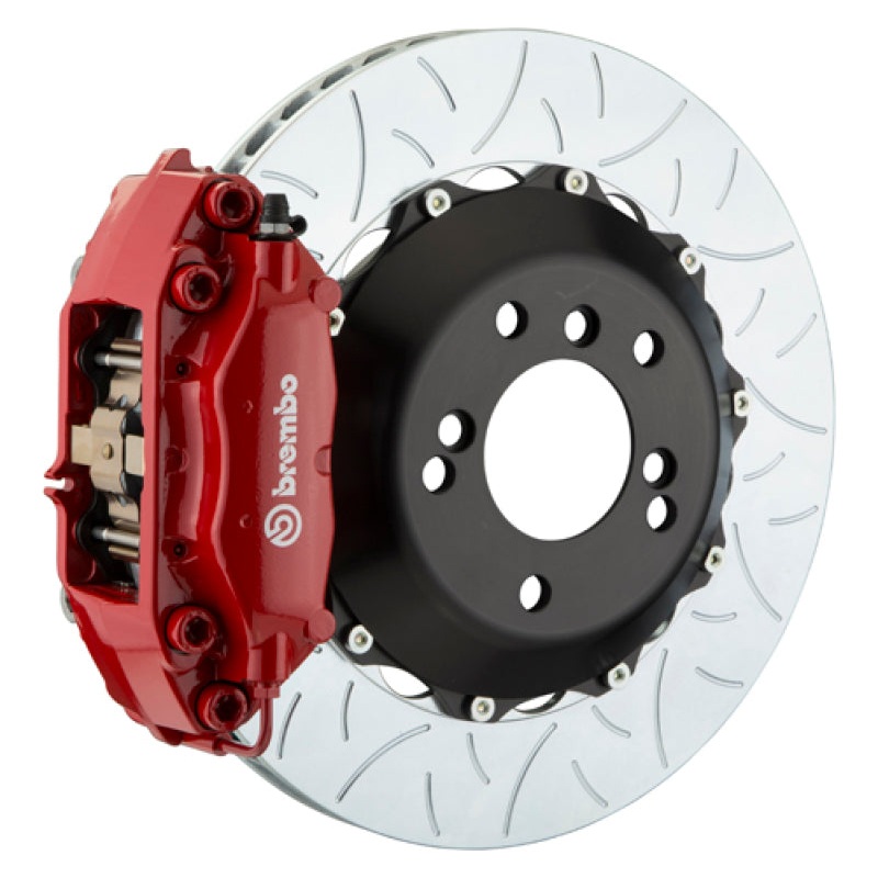 Brembo 08-14 WRX STI Rr GT BBK 4 Pist Cast 345×28 2pc Rotor Slotted Type3-Red | 2P3.8020A2