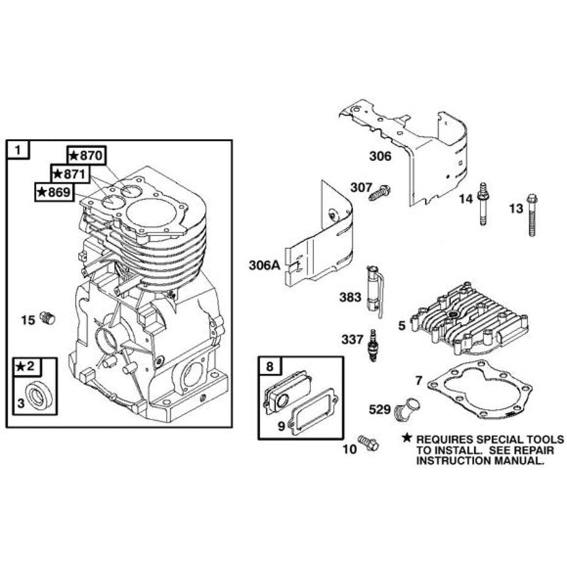 307. 555046 Briggs Flat Head Side Shroud Screw
