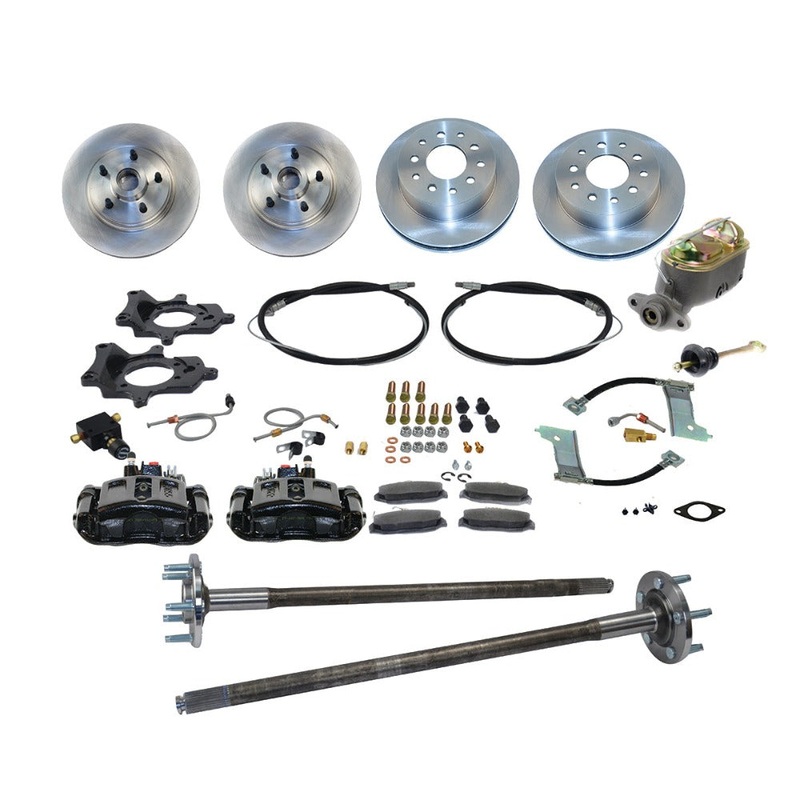 New Direct Fit 4 Wheel Drum to Disc Brake Conversion Kit W/Rotors (5 Lug). Black  A112-2BK