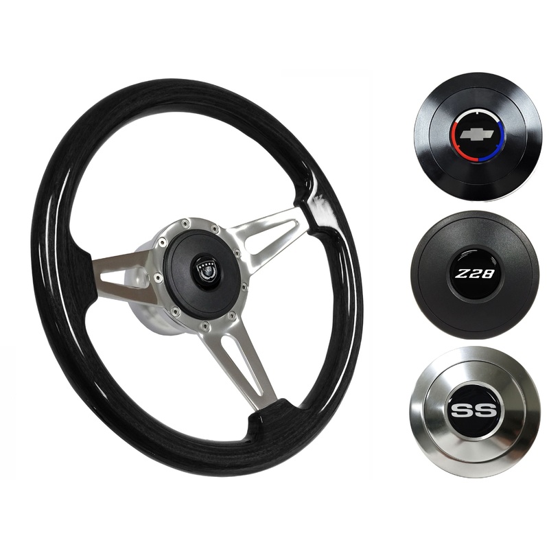 1969-89 Camaro Steering Wheel Kit | Black Ash Wood | ST3077