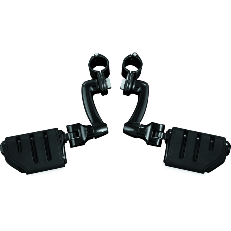 Kuryakyn Longhorn Trident Offset Highway Pegs With 1-1/2in Clamps Black