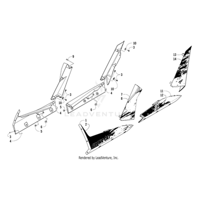 Rear Side Lower Decal Left-Org Met by Arctic Cat