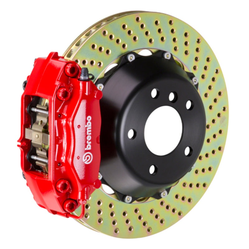 Brembo 14+ Mini Cooper/Mini Cooper S Hardtop Fr GT BBK 4 Piston Cast 345×28 2pc Rotor Drilled-Red