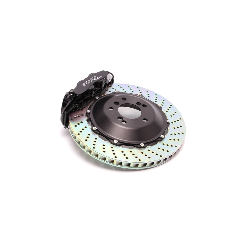 Dinan by Brembo Rear Brake Set (Black Calipers w/ Slotted & Drilled Rotors) – 2001-2006 BMW 3-Series