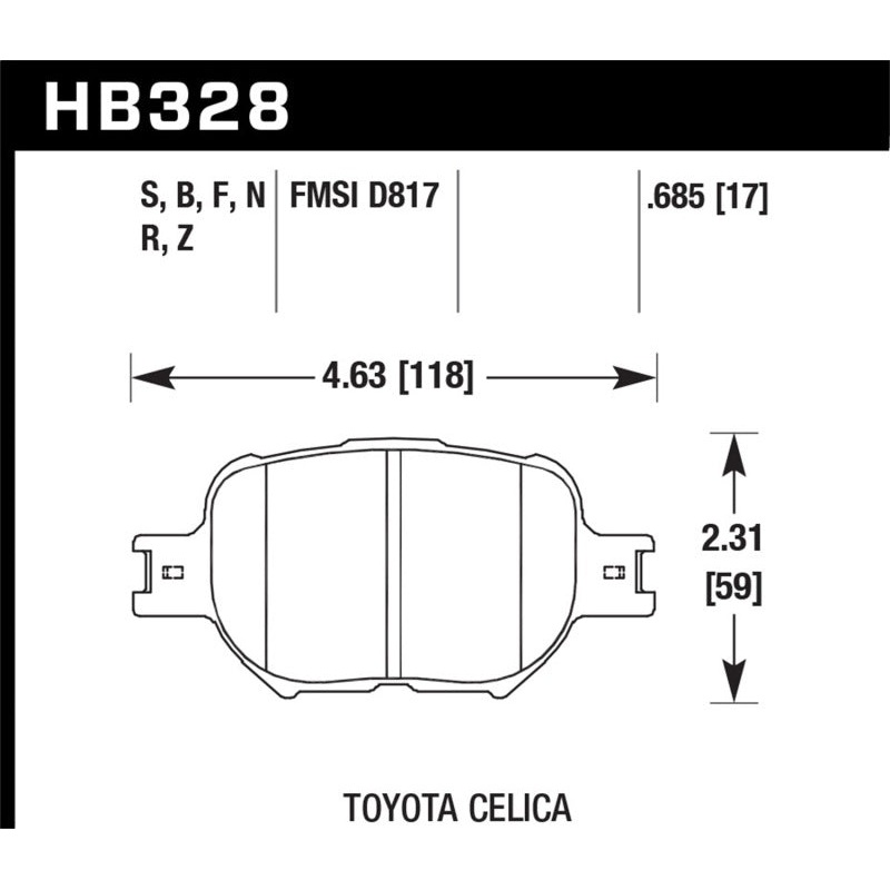 Hawk 01-05 Celica GT/GT-S/05-08 tC Performance Ceramic Street Front Brake Pads
