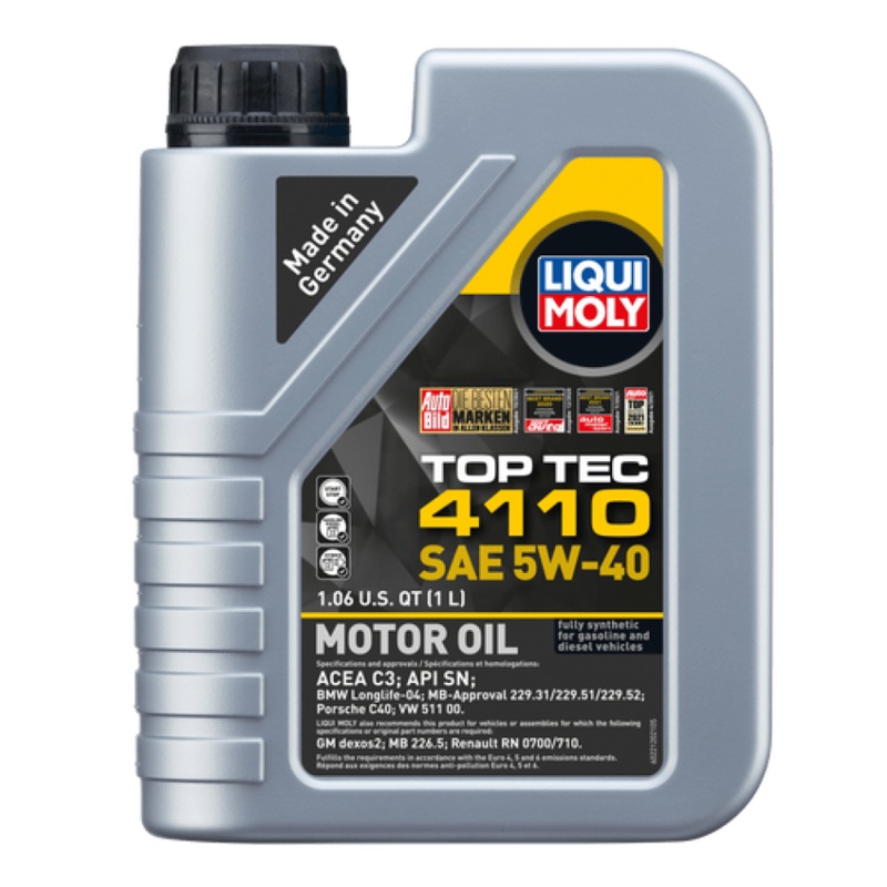 LIQUI MOLY 1L Top Tec 4110 Motor Oil 5W40 – Case of 6