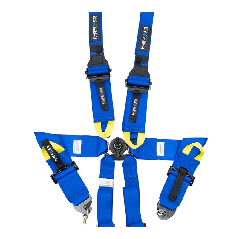 NRG FIA 6pt 2in. Shoulder Belt for HANS Device/ Rotary Cam Lock Buckle/ 3in. Waist Belt – Blue