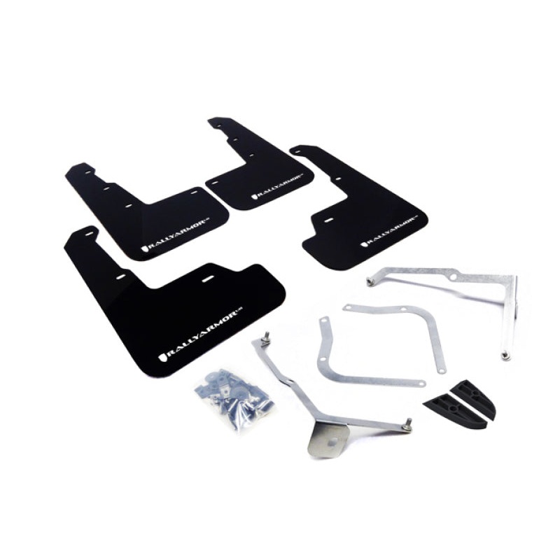 Rally Armor 15-21 Subaru WRX/STI Black UR Mud Flap w/White Logo