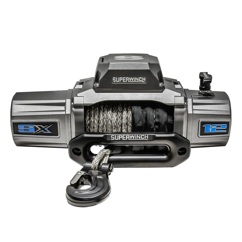Superwinch 12000 LBS 12 VDC 3/8in x 80ft Synthetic Rope SX 12000SR Winch – Graphite