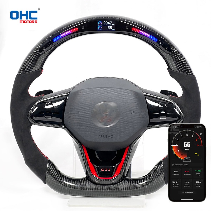 OHC Motors Led Light Up Steering Wheel  for Volkswagen MK8 PASSAT B8 POLO VI