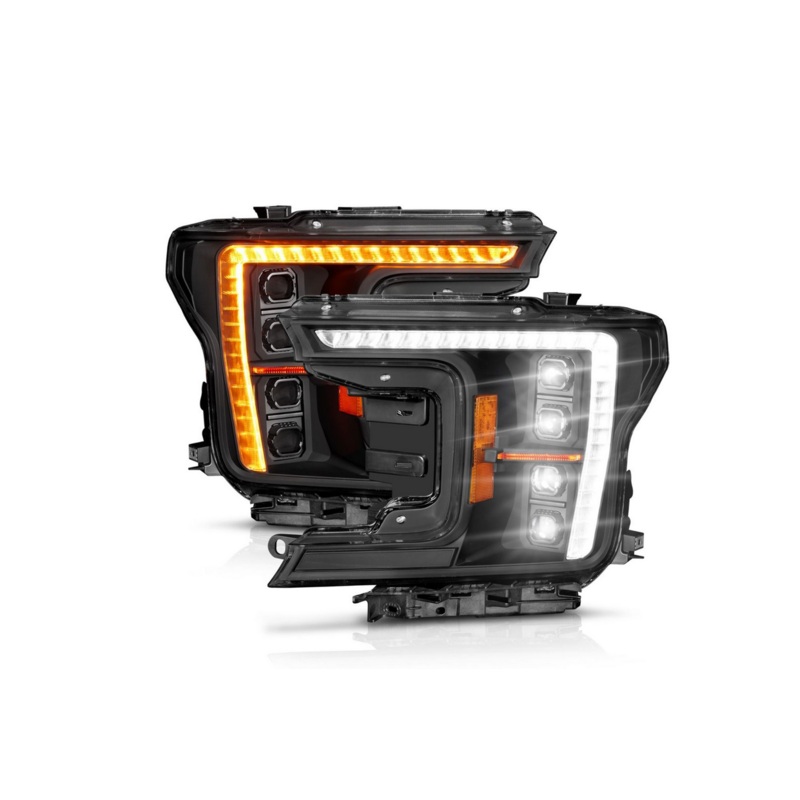 2018-2020 Ford F-150 Z-Series Full LED Plank Projector Headlights Black w/ DRL Switch, Initiation & Sequential (FACTORY HALOGEN MODEL ONLY)