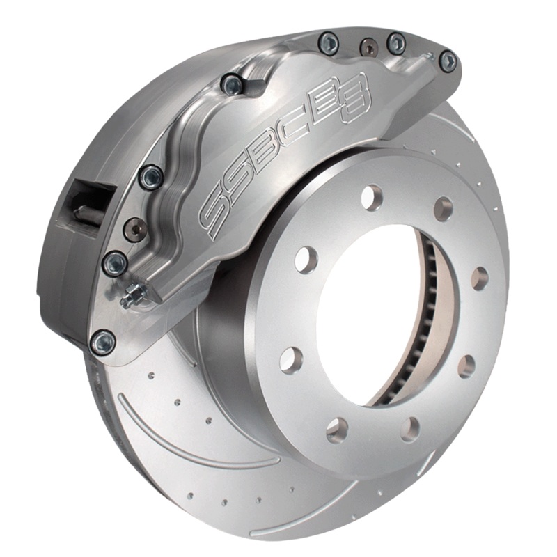 American Made B8-Barbarian 8 Piston Billet Aluminum Direct Fit Rear Disc Brake Kit W/DS Rotors. Clear A404-13-DS