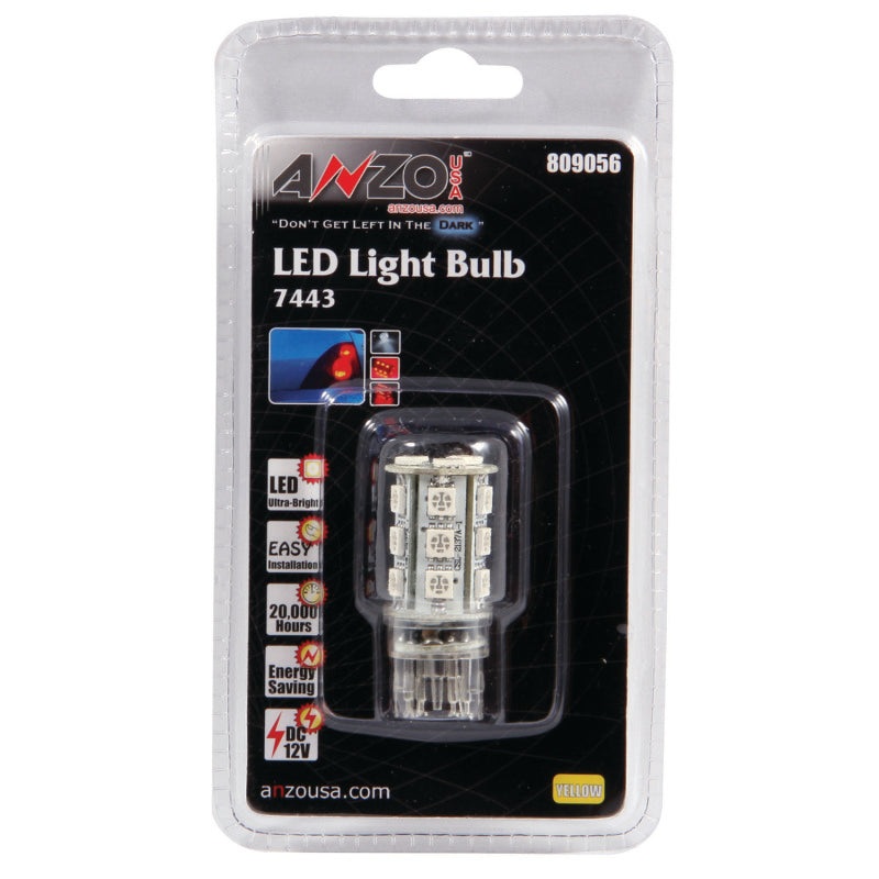 ANZO LED Bulbs Universal 7445 Amber – 18 LEDs 1 3/4in Tall