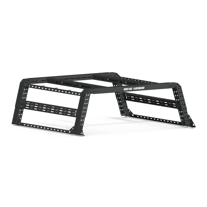 Road Armor Universal 5-1/2-6ft Beds TRECK Adj Bed Rack w/Strap/Up/Low Rails – Tex Blk (w/o Brackets)