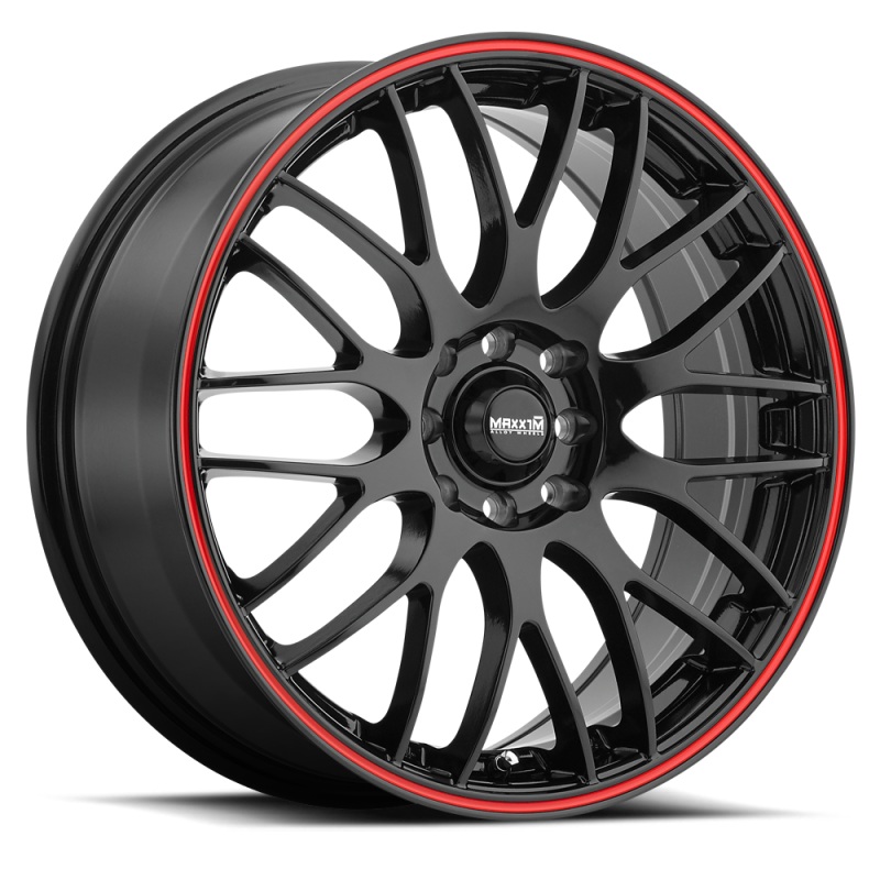 Maxxim Maze 18×7.5 10×110/115 ET45 Black/Red Stripe