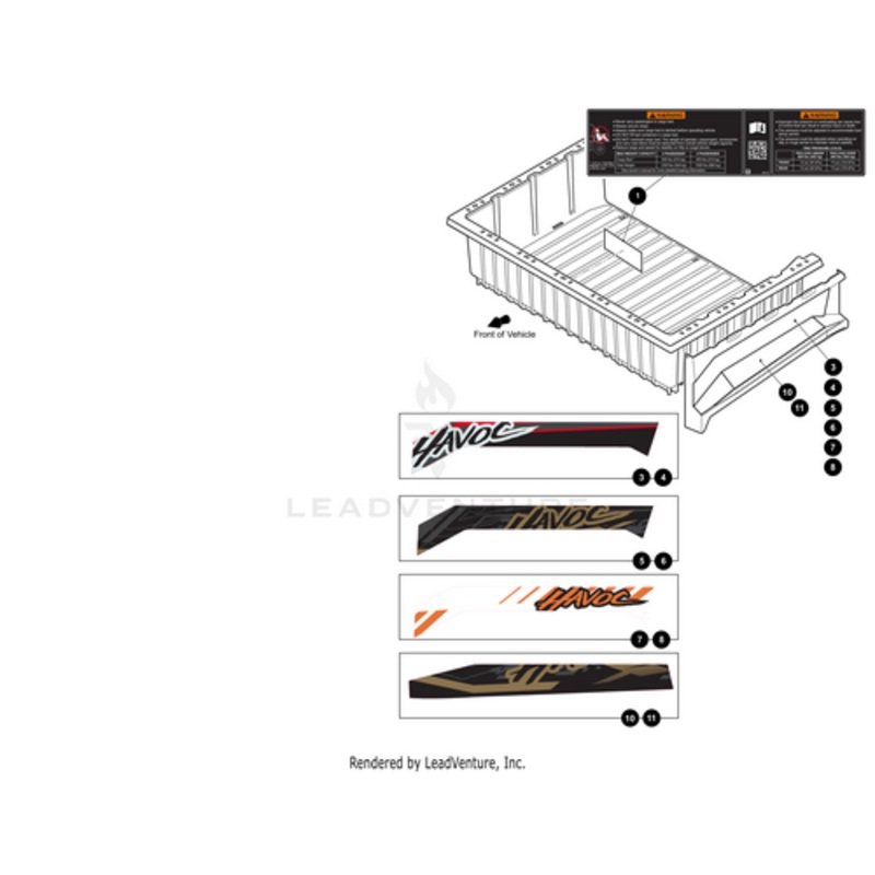 Cargo Box Decal Side Right (Red) (For Havoc Models Only) by Arctic Cat