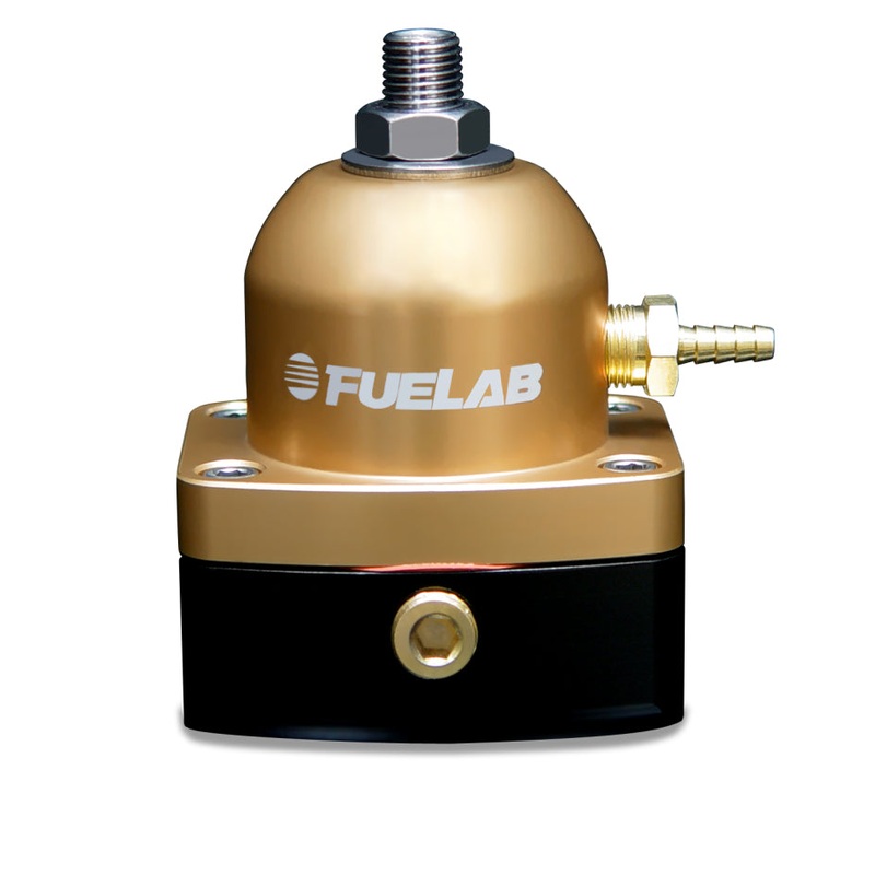 Fuelab 525 EFI Adjustable FPR In-Line 90-125 PSI (1) -6AN In (1) -6AN Return – Gold