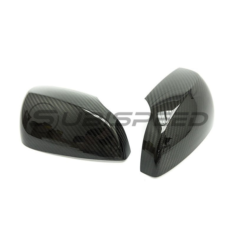 OLM S-Line Dry Carbon Fiber Mirror Covers (w/ Turn Signal Hole) Gloss – 15-21 WRX/STI
