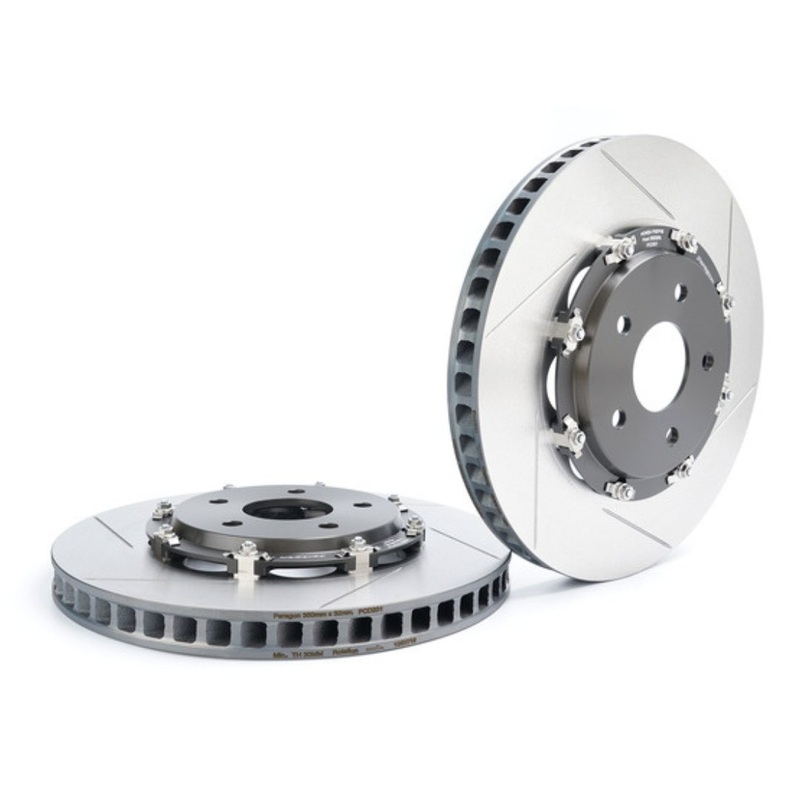 Paragon 2-piece Slotted Front Rotors | 17-23+ Type R FK8 & FL5, 23+ Integra Type S DE5