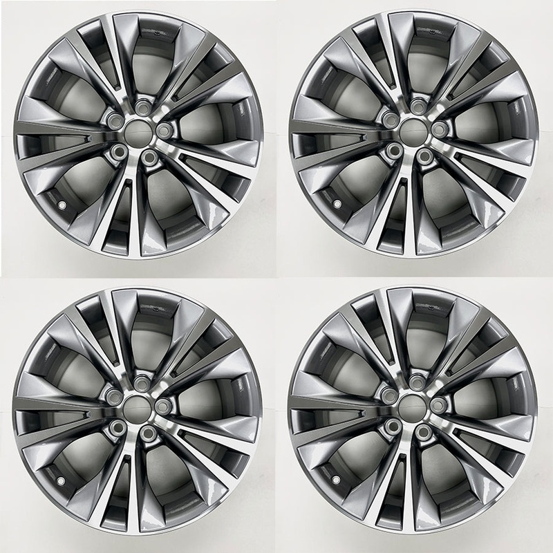 SET OF 4 Brand New 18″ 18×7.5 Alloy Wheels For Toyota Hinghlander 2014-2019 Machined Gray OEM Quality Replacement Rim