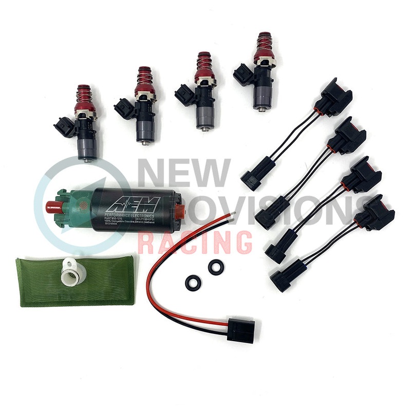 New Provisions Racing Fuel Upgrade Combo 1300x Injectors w/ PnP Adapters and AEM 340lph Fuel Pump – 08-20 STI / 08-14 WRX