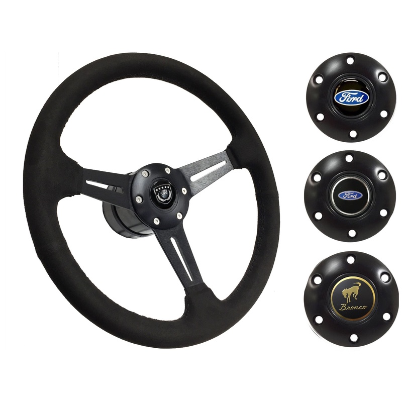 1975-77 Ford Bronco Steering Wheel Kit | Black Ultralux Suede | ST3584BLK