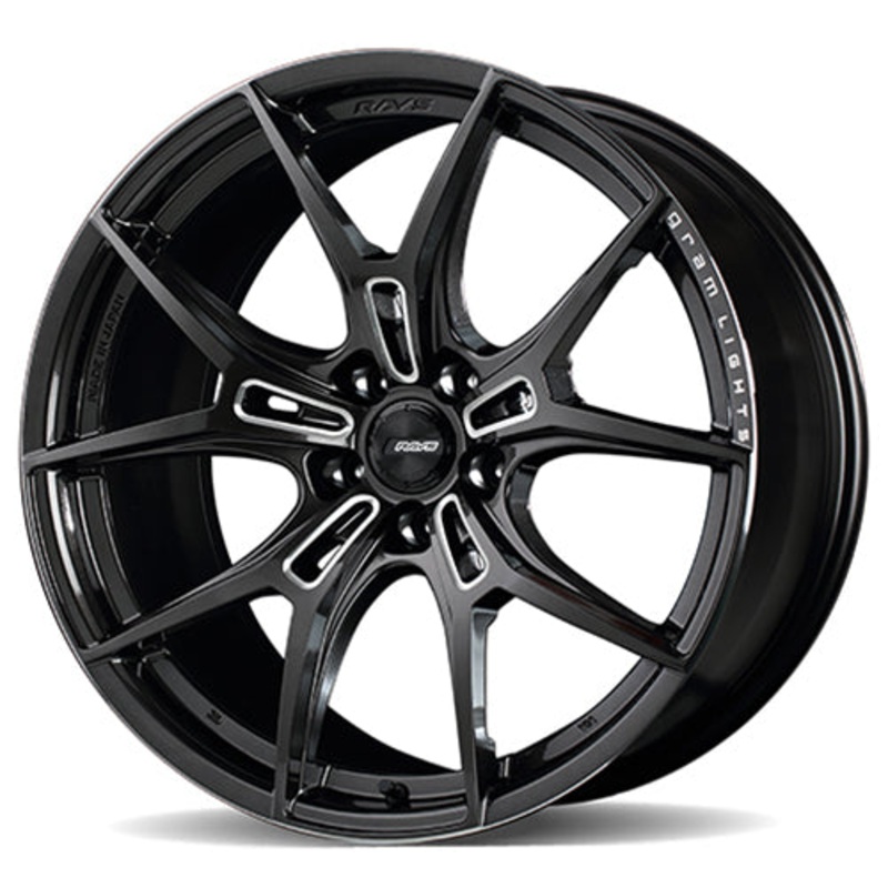 Gram Lights 57FXZ Wheel – 19×8.0 +45 | 5×114.3 | Super Dark Gunmetal | Machining Rim Edge DC