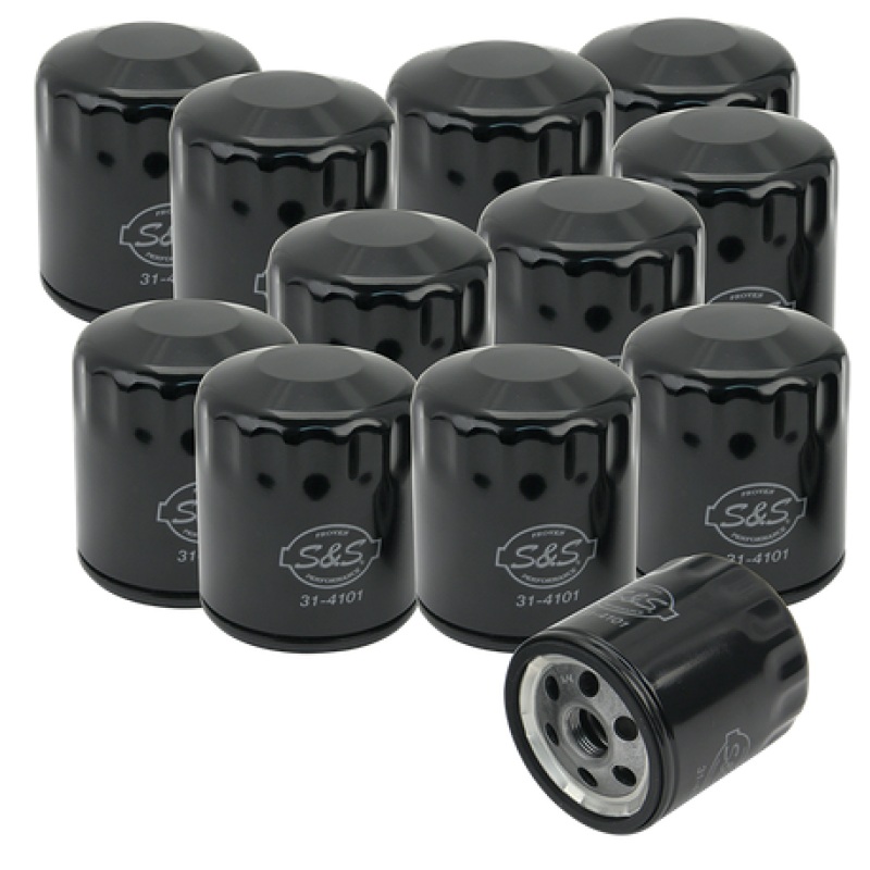 S&S Cycle Sportster/Evolution Models Black Oil Filters – 12 Pack
