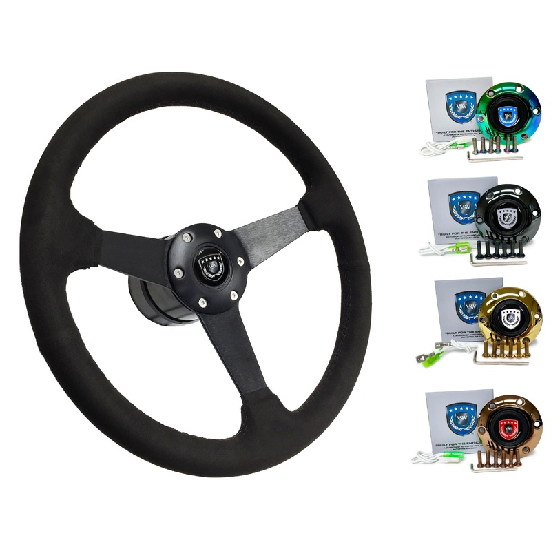 1984-90 BMW 325i Steering Wheel Kit | Black Ultralux Suede | ST3582BLK
