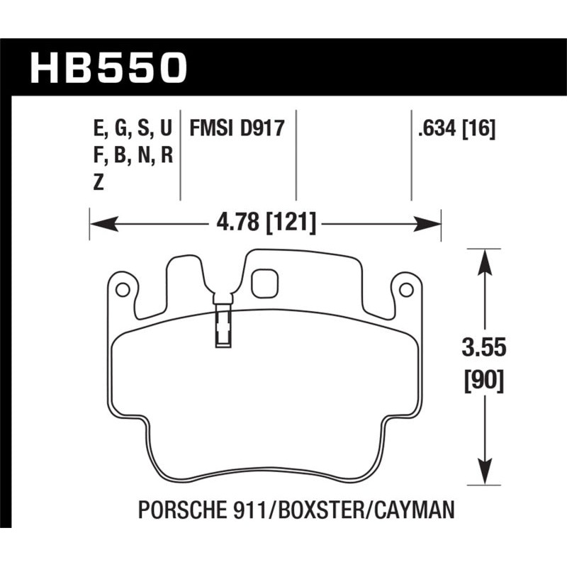 Hawk 98-05 Porsche 911 Front & Rear / 00-07 Boxster / 06 Cayman Front DTC-60 Race Brake Pads