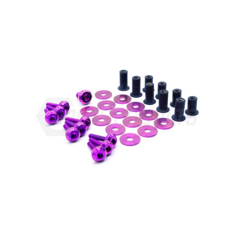 Dress Up Bolts 16-21 Civic Si Titanium Hardware Radiator Shroud Kit | Blue | HON-060-Ti-BLU