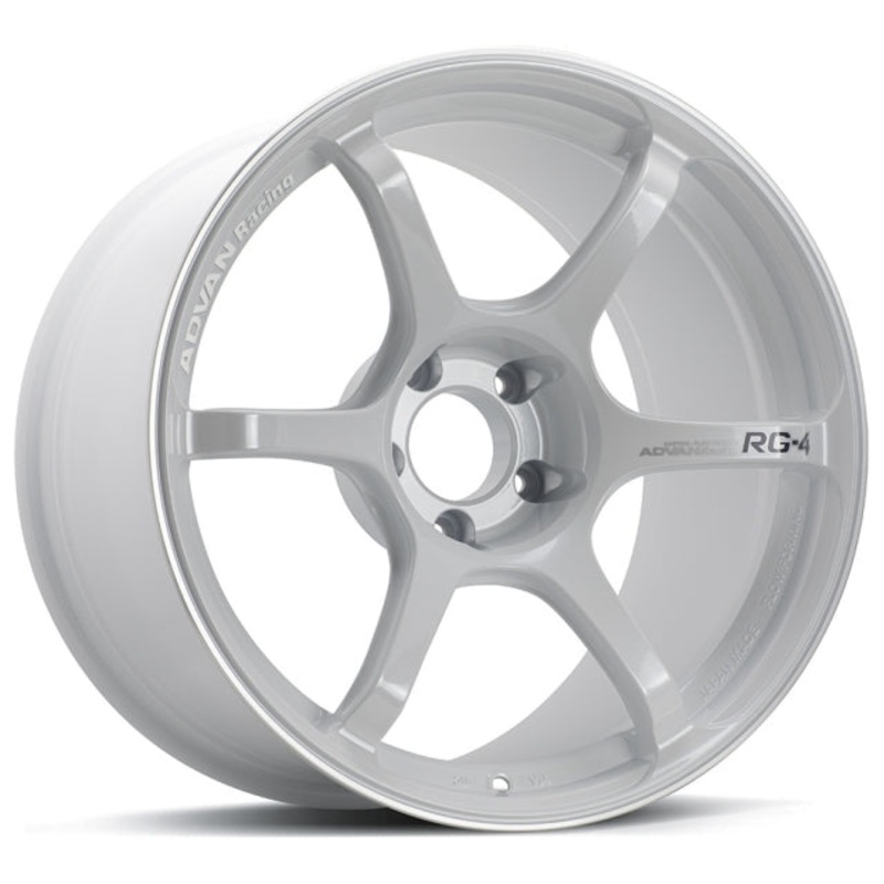 Advan RG-4 Wheel – 18×7.0 +41 | 4×100 | Racing White Metallic & Ring