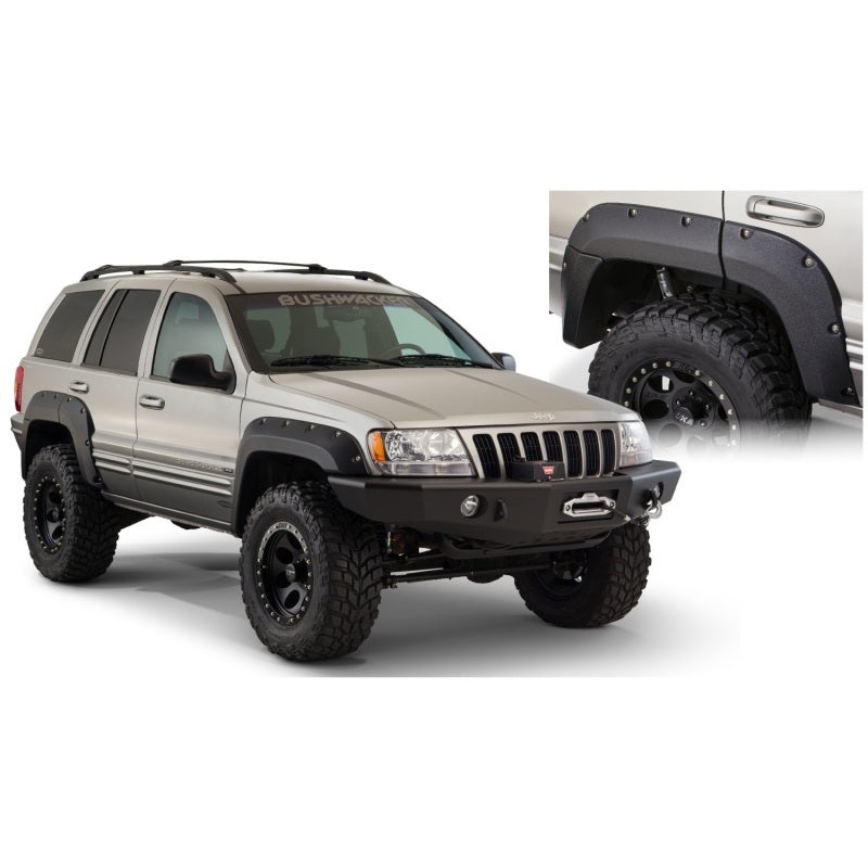 Bushwacker 99-04 Jeep Grand Cherokee Cutout Style Flares 2pc – Black