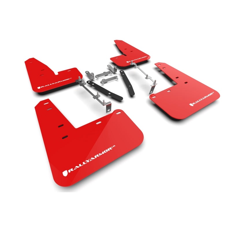 Rally Armor 23-25 Toyota GR Corolla Red UR Mud Flap w/White Logo