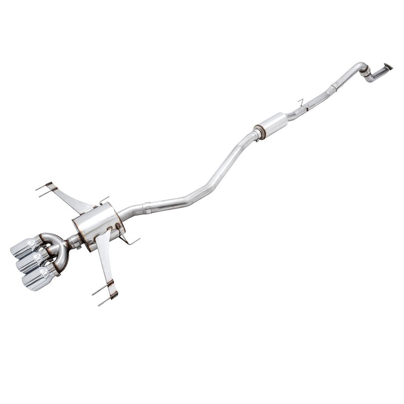 AWE Touring Exhaust Kit w/ Front Pipe Black Diamond Tips – 2017-2021 Civic Type R
