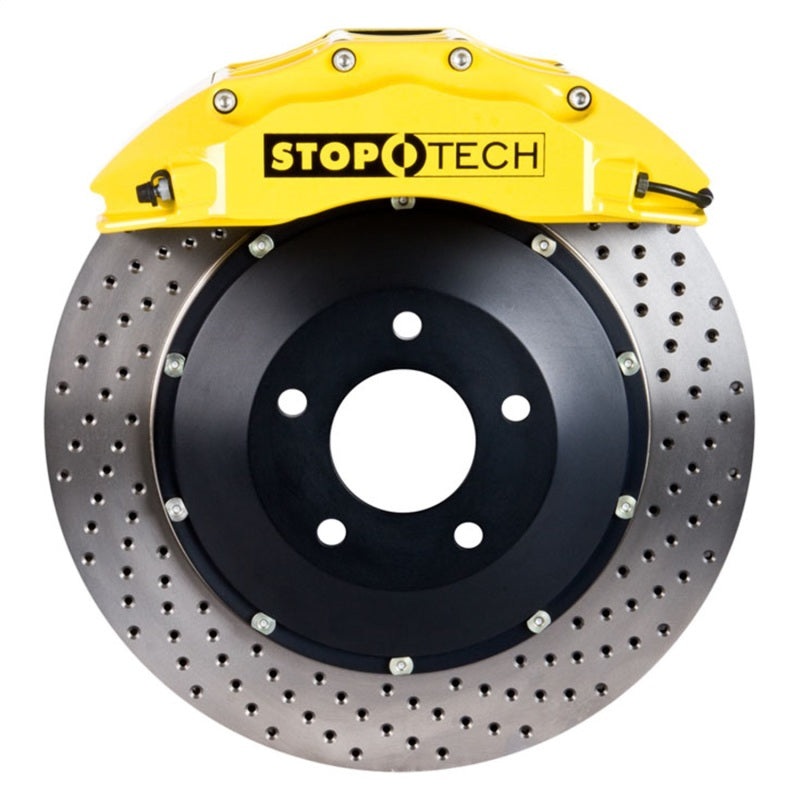 StopTech 07-13 BMW 335i Front BBK w/Yellow ST-60 Calipers Drilled 380x32mm Rotors Pads and SS Lines