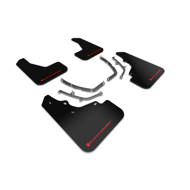 Rally Armor 19-22 Mazdaspeed3 Hatchback UR Black Mud Flap w/ Red Logo | MF61-UR-BLK/RD