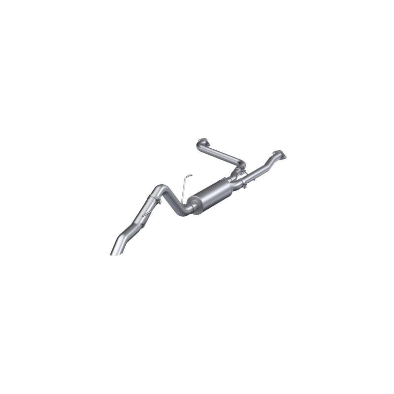 MBRP 22-23 Nissan Frontier 3.8L 3in Tip 3in Cat Back Turndown Exit Street Profile – Aluminized Steel