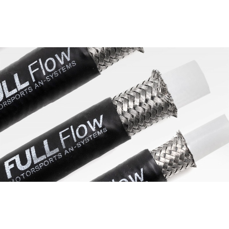 Nuke Performance Black Nylon PTFE Stainless Braided Fuel Hose AN-10, 6 Meter