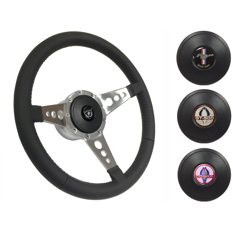1965-67 Ford Mustang Steering Wheel Kit | Black Leather