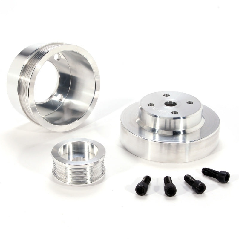 BBK 86-93 Mustang 5.0 Underdrive Pulley Kit – Lightweight CNC Billet Aluminum (3pc)