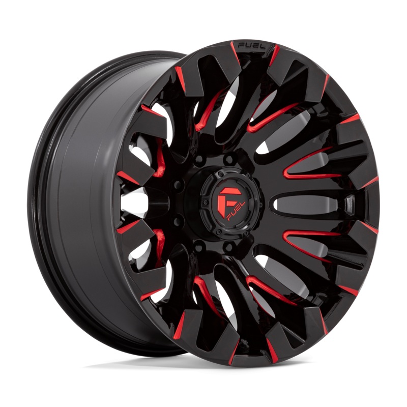 Fuel Wheels D829 Quake 20″ 8×180 Gloss Black Milled Red Tint