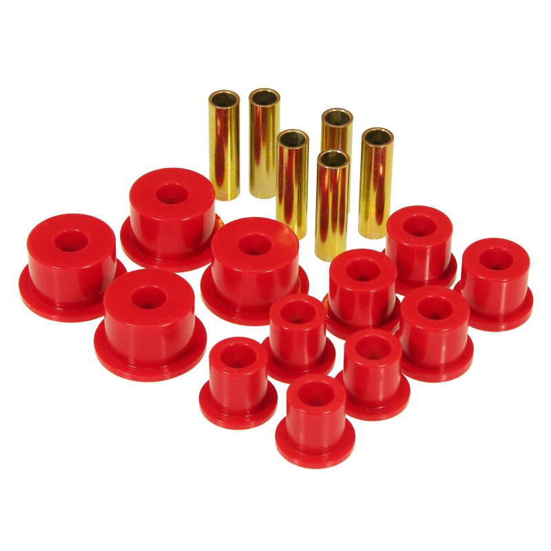 Prothane 74-91 Jeep Cherokee Front Spring & Shackle Bushings (w/ 2in OD Main Eye) – Red