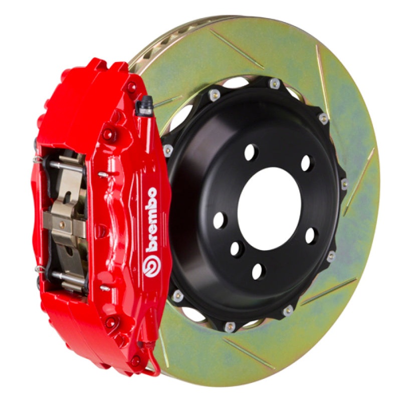 Brembo 04-17 WRX STi Front GT BBK 4 Piston Cast 2pc 355×32 2pc Rotor Slotted Type1-Red | 1B2.8048A2