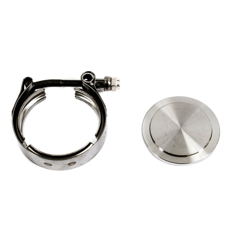 PLM Block Off Flange & V-Band Clamp For Tial 44mm MVR Wastegate EWG Universal | PLM-BO-FLANGE-44MM-V-BAND-CLAMP